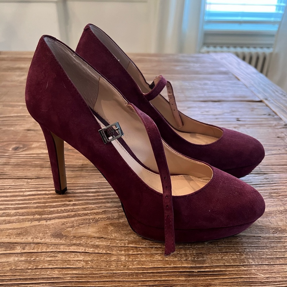 Vince Camuto Burgundy Mary Jane Heels
